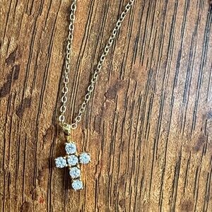 Dazzling Gold Cross Pendant Necklace